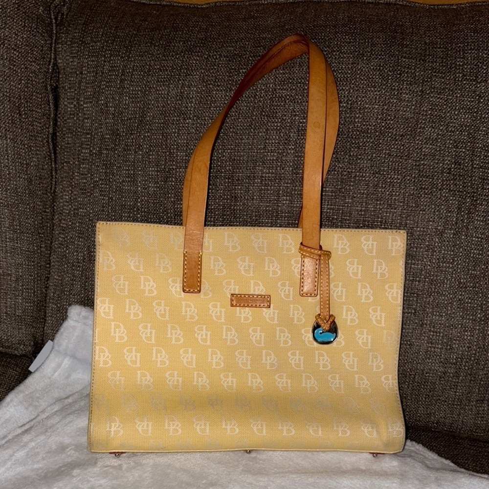 Vintage Gently Loved Dooney & Bourke East West Canvas Tote Bag